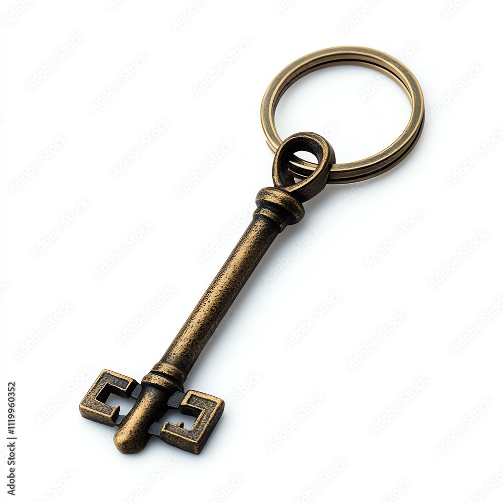 A Unique Keychain on a White Background A Unique Keychain on a White Background