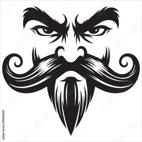 Set of mustaches with different styles