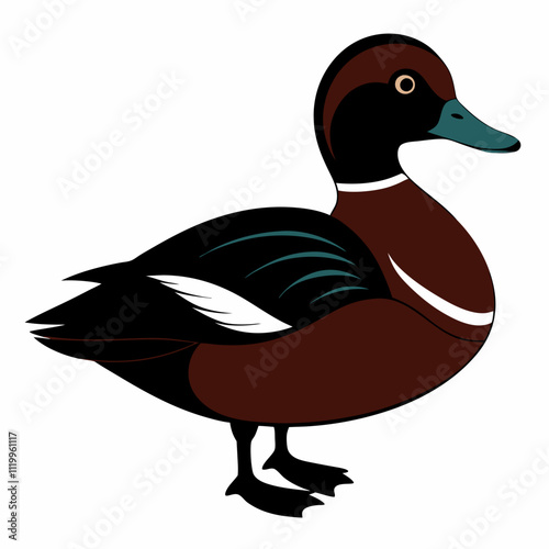 American duck silhouette vector illustration on white background 