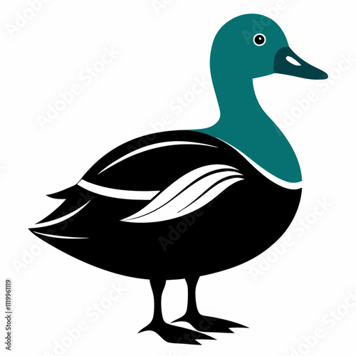 American duck silhouette vector illustration on white background 