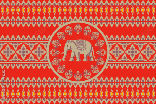 elephants pattern, mandala
Beautiful Thailand,thai pattern,seamless,Traditional,ethnic,fabric pattern for textiles,rugs, wallpaper,clothing, sarong,batik,wrap,embroidery,print,background,cover, illust