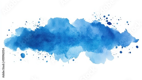 Beautiful Blue Watercolor Texture Background with Soft Blends and Artistic Splashes for Creative Projects and Design Elements