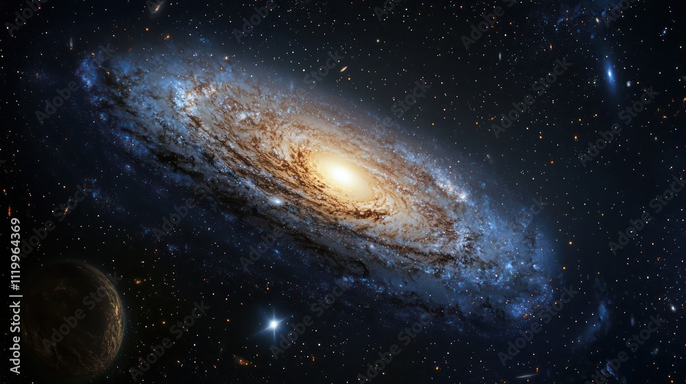 Fototapeta premium A depiction of a galaxy in space.