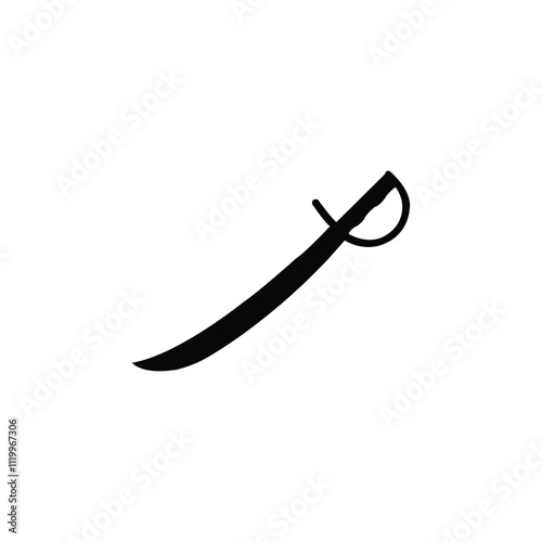 Islamic arabic sword silhouette. sword isolated on white background.