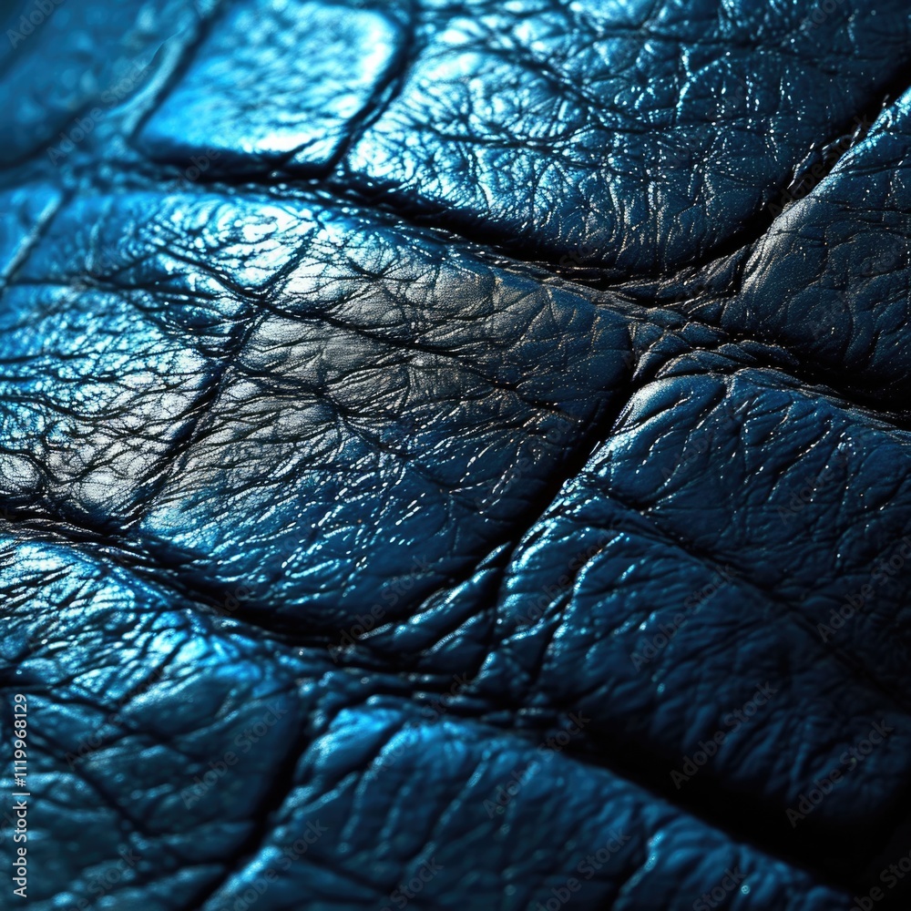 Blue Leather Texture Background with Abstract Seam Pattern Blue Leather Texture Background with Abstract Seam Pattern