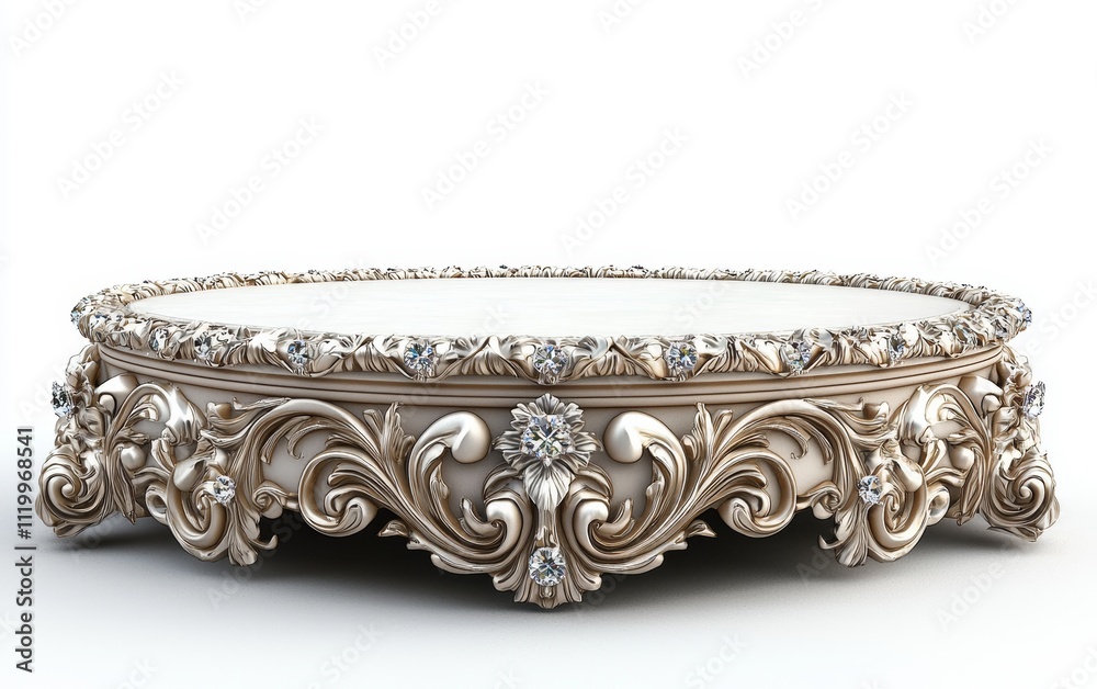 Obraz premium Elegant Decorative Round Display Stand with Ornate Design