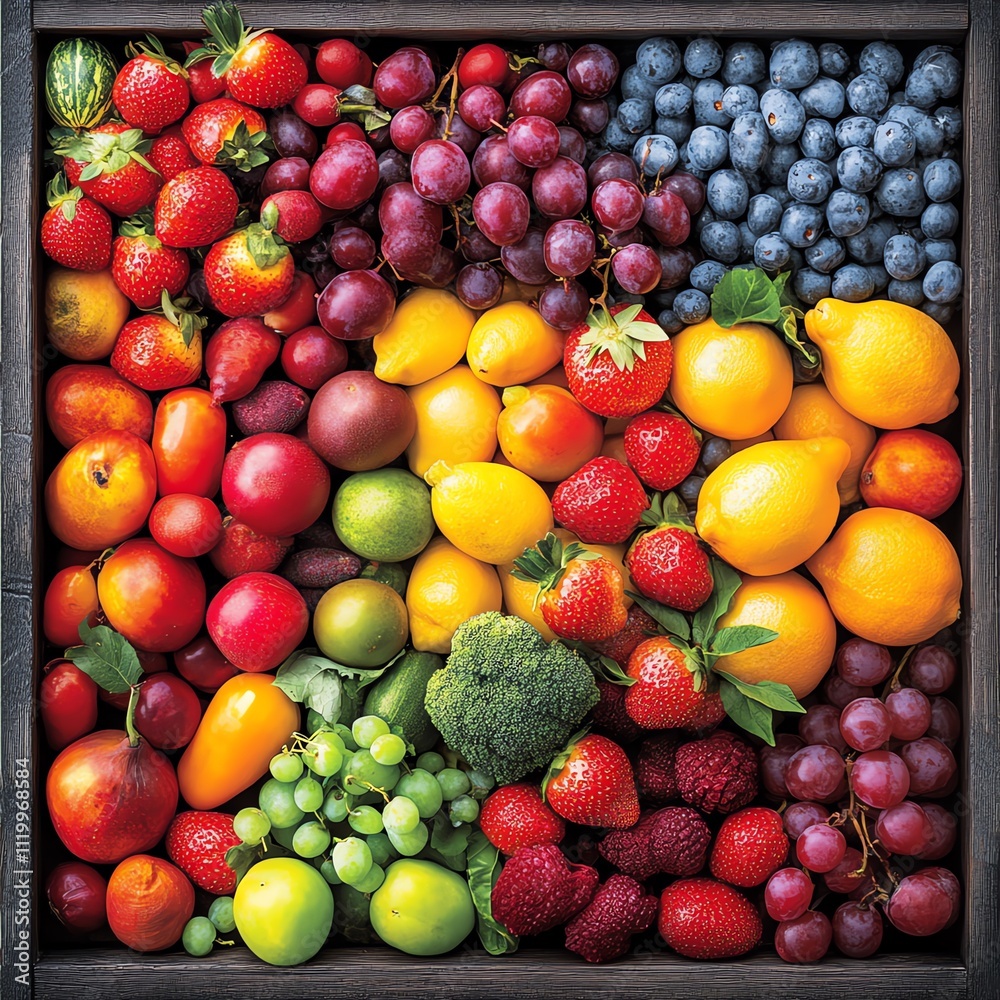 A Vibrant Fruit and Vegetable Festival Poster