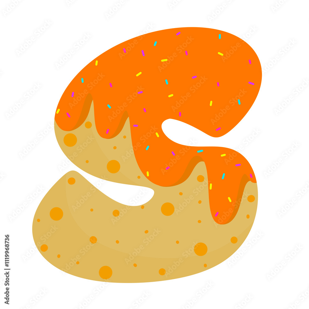 Cute English letters with donut pattern Cute English letters with donut pattern