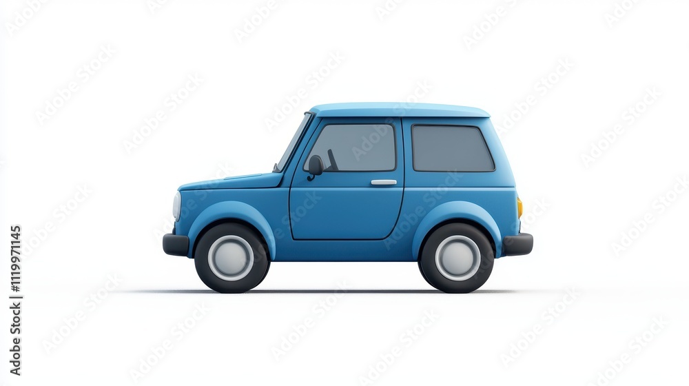 Whimsical cartoon car with a charming blue design showcasing playful character Whimsical cartoon car with a charming blue design showcasing playful character