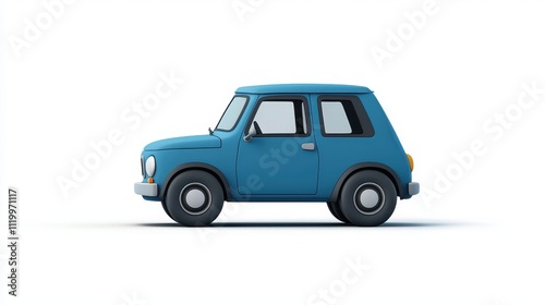 Whimsical cartoon car in a playful design showcasing a vibrant blue color photo