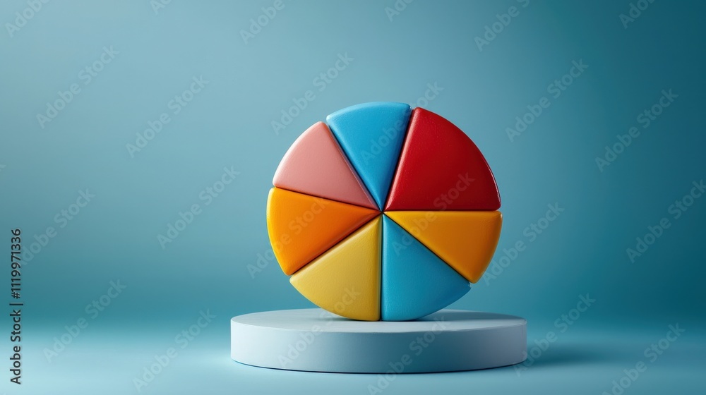 Digital display of a pie chart with highlighted financial trends, perfect for business reports and analytics presentations Digital display of a pie chart with highlighted financial trends, perfect for business reports and analytics presentations