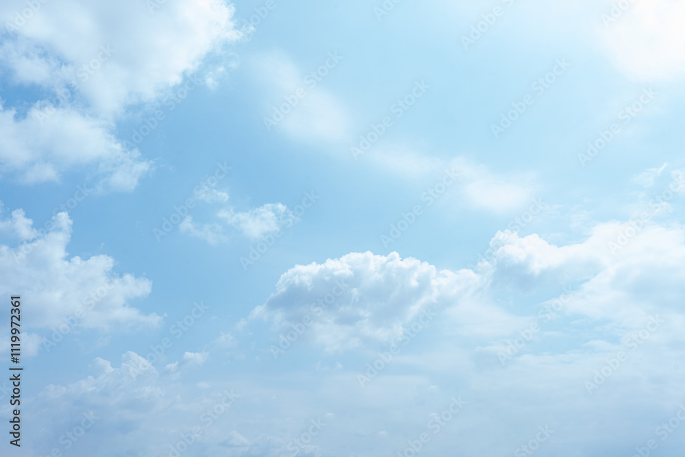 Serene Blue Sky with Fluffy White Clouds Nature Background Serene Blue Sky with Fluffy White Clouds Nature Background