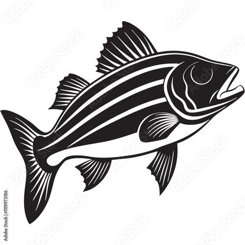 Striped bass fish silhouette 