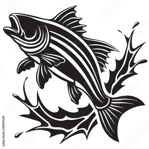 Striped bass fish silhouette
