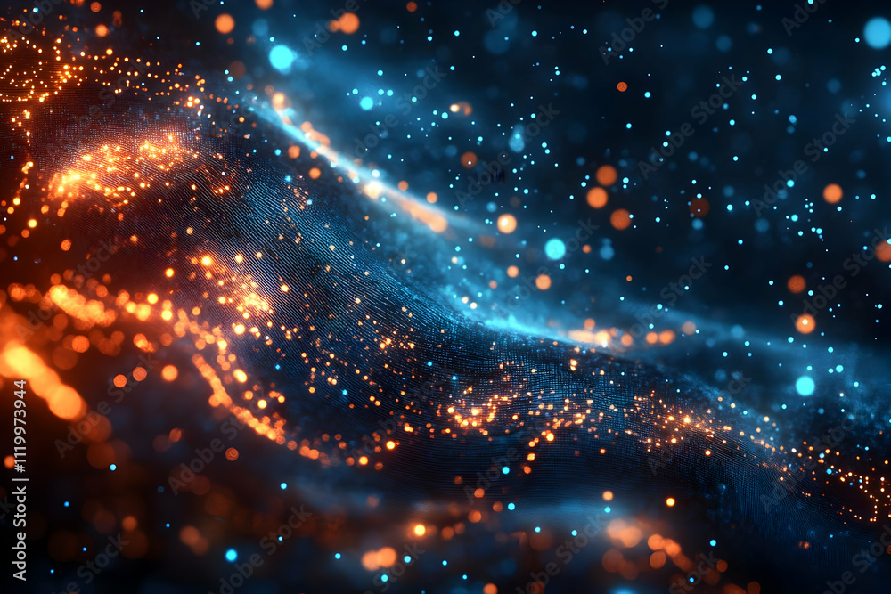 Obraz premium Abstract 3D Background Orange Blue Glow