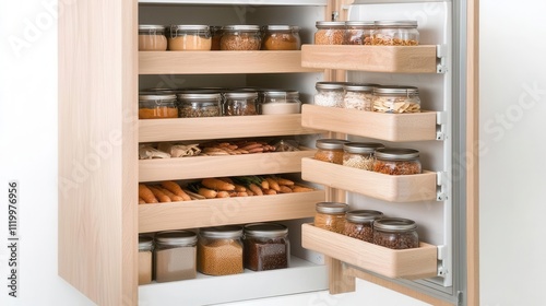 Organizing dry goods and spices kitchen pantry storage solutions modern home wide angle efficient living