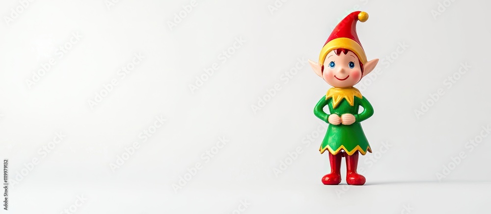 Cute Christmas elf figurine on white background. Cute Christmas elf figurine on white background.