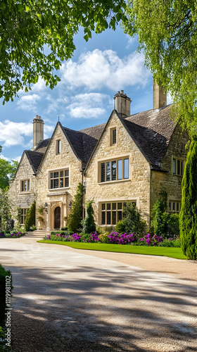 Traditional English Manor with Rose Gardens and Lake Views, Luxury Cotswolds Country Estate