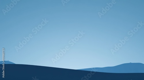 Tranquil Blue Sky With Clean Space Above Horizon