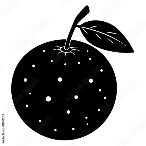 A black clementine fruit silhouette vector. clementine fruit. silhouette vector. fruit silhouette.