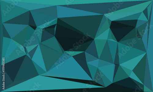 Abstract Turquoise Triangle Pattern Background, Geometric Art, Digital Illustration