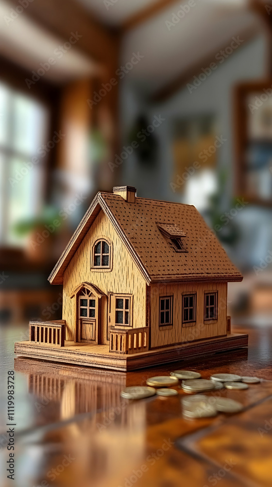 Wooden House Model Illustration Wooden House Model Illustration