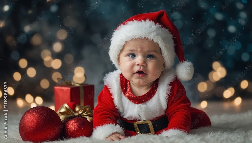 little child in santa costume little child in santa costume