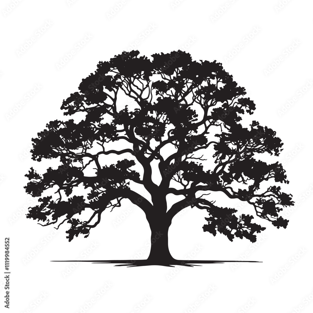 Fototapeta premium Vibrant Green Oak Tree in Spring Meadow