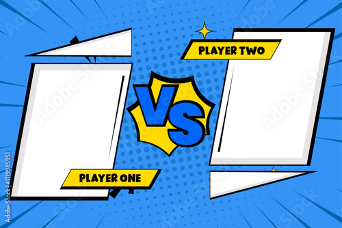 comic background cartoon blue bubble versus template