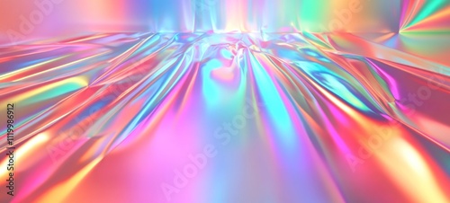 Holographic Abstract Background: Iridescent Colors and Fluid Forms