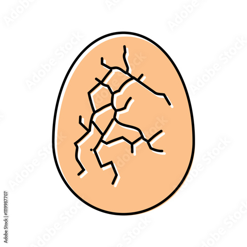 cracked eggshell fracture color icon vector. cracked eggshell fracture sign. isolated symbol illustration