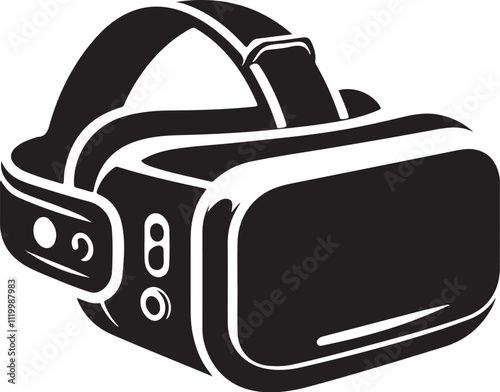 VR Headset silhouette vector  illustration