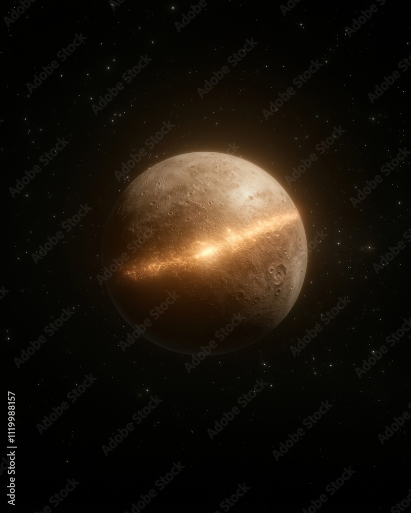 Cinematic depiction of pluto glowing at dusk in a starry sky space cosmic environment astronomical viewpoint Cinematic depiction of pluto glowing at dusk in a starry sky space cosmic environment astronomical viewpoint