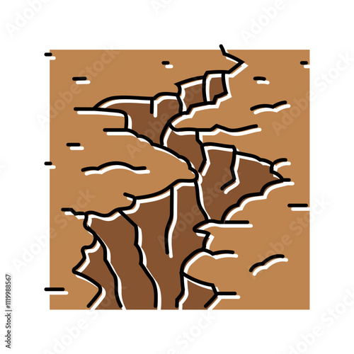 fractured earth fracture color icon vector. fractured earth fracture sign. isolated symbol illustration