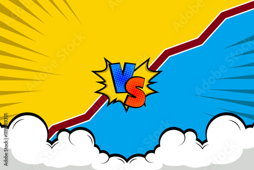 comic background cartoon retro blue template cloud