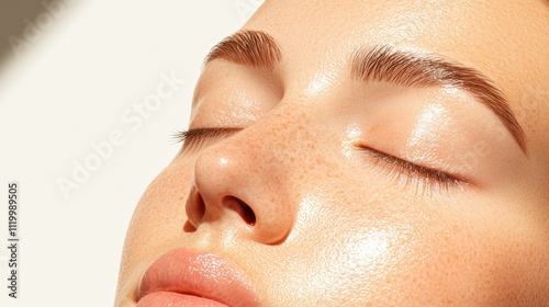 Balanced skincare radiancecloseup beauty in natural light indoor setting focused viewpoint for skincare enthusiasts