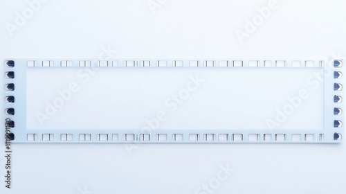 Empty 35mm Film Strip, a lengthy strip featuring unexposed frames, showcasing the potential for storytelling, capturing moments yet to be revealed, an artistic blank canvas