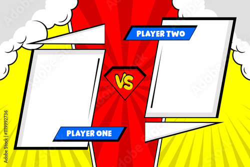 cartoon book background comic cloud versus template vector