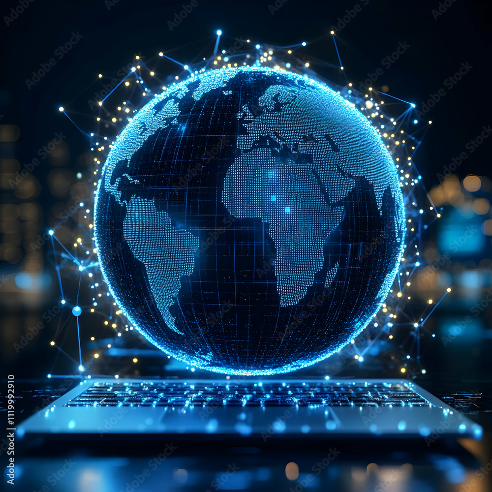 Global Network 3D Illustration Global Network 3D Illustration
