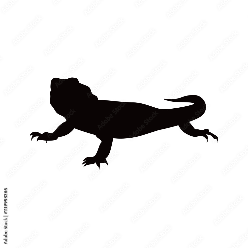 Obraz premium lizard silhouette isolated on white background. Lizard icon vector illustration design.