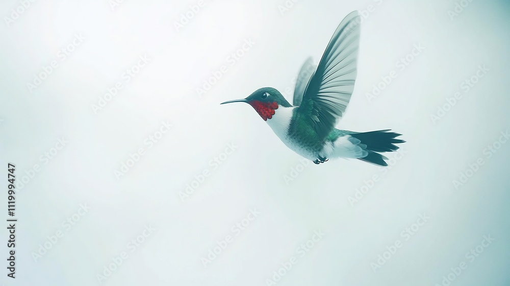 Fototapeta premium Hummingbird in Flight: A Moment of Grace