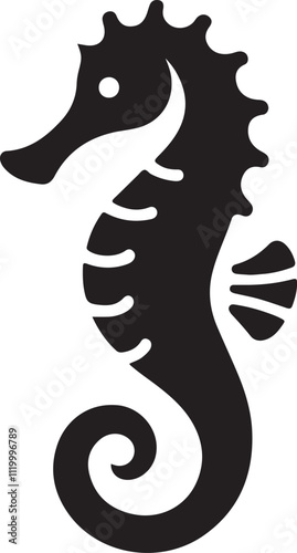 black seahorse silhouette vector for stylish, modern artwork applications.