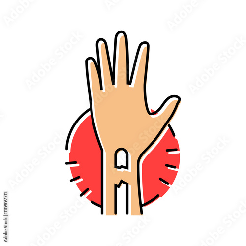 broken arm fracture injury color icon vector. broken arm fracture injury sign. isolated symbol illustration