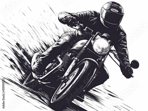 Motorcycle Illustration: Speed and Power photo