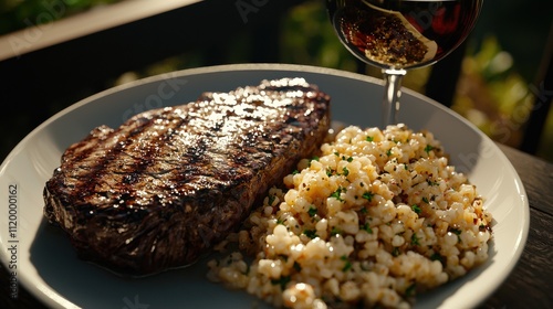 Al fresco dining experience at a steakhouse patio outdoor food relaxed atmosphere gourmet cuisine