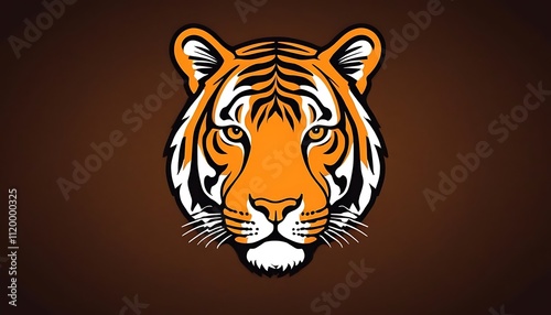 Tiger logo for websites and channels tiger icon or modern line symbol.  line art and icon design ,2 photo