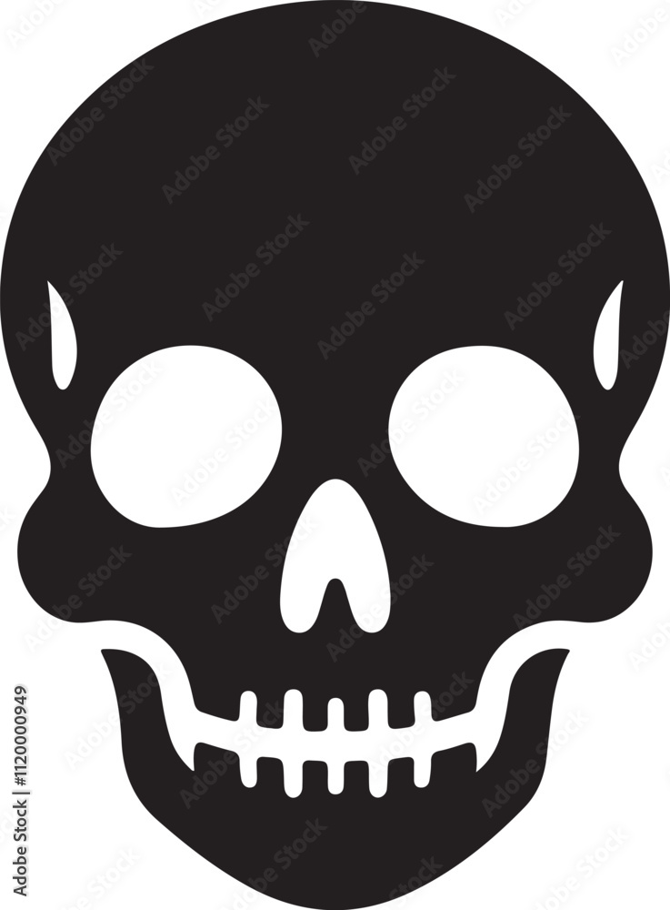 Fototapeta premium Sharp black and white skull vector perfect for modern aesthetics.