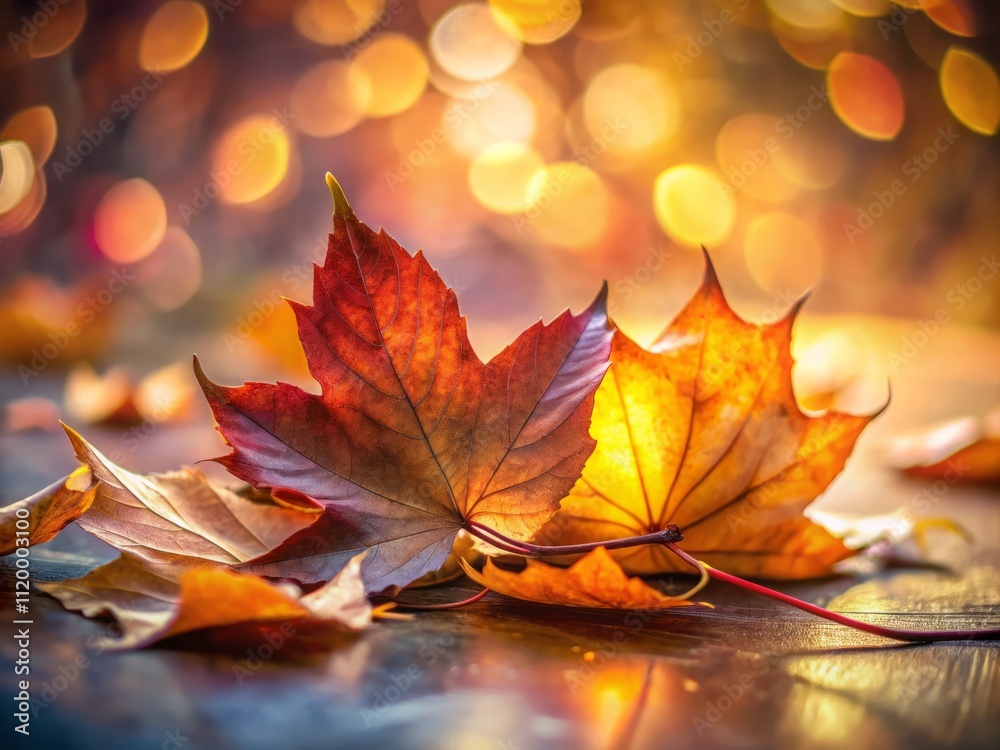 Serene Minimalist Composition of Silky Soft Autumn Leaves Highlighting Nature's Colors and Textures in a Tranquil Setting Serene Minimalist Composition of Silky Soft Autumn Leaves Highlighting Nature's Colors and Textures in a Tranquil Setting