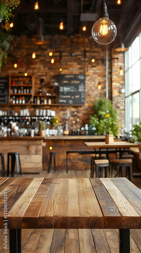 Rustic Cafe Wooden Table Background Illustration Rustic Cafe Wooden Table Background Illustration