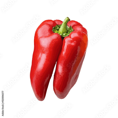 Realistic illustration of bell peppers stacked together.